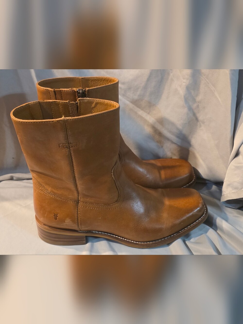 Frye Campus Inside Zip Boots Saddle Men Size 13 Preowned